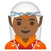 Elf Medium Dark Skin Tone Element from Noto Emojis Set