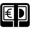 Euro Banknote High Contrast Emoji from Fluent Emoji High Contrast Set | Free Download as SVG Vector and Transparent PNG | Streamline emojis