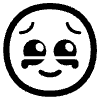 Face Holding Back Tears High Contrast Element from Fluent Emoji High Contrast Set