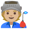 Factory Worker Medium Light Skin Tone Element from Noto Emojis Set