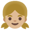 Girl Medium Light Skin Tone Element from Noto Emojis Set