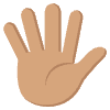 Hand With Fingers Splayed Medium Skin Tone Element from EmojiTwo Colors Set