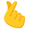 Hand With Index Finger And Thumb Crossed Element from Noto Emojis Set