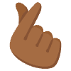 Hand With Index Finger And Thumb Crossed Medium Dark Skin Tone Element from Noto Emojis Set