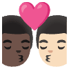 Kiss Man Man Dark Skin Tone Light Skin Tone Element from Noto Emojis Set