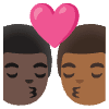 Kiss Man Man Dark Skin Tone Medium Dark Skin Tone Element from Noto Emojis Set