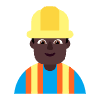 Man Construction Worker Flat Dark Element from Fluent Emoji Flat Set