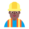 Man Construction Worker Flat Medium Dark Element from Fluent Emoji Flat Set