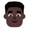 Man Curly Hair Flat Dark Element from Fluent Emoji Flat Set