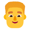 Man Curly Hair Flat Default Element from Fluent Emoji Flat Set