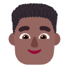 Man Curly Hair Flat Medium Dark Element from Fluent Emoji Flat Set