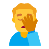 Man Facepalming Flat Default Element from Fluent Emoji Flat Set