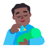 Man Feeding Baby Flat Medium Dark Element from Fluent Emoji Flat Set