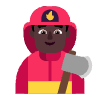 Man Firefighter Flat Dark Element from Fluent Emoji Flat Set