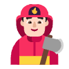 Man Firefighter Flat Light Element from Fluent Emoji Flat Set