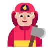 Man Firefighter Flat Medium Light Element from Fluent Emoji Flat Set