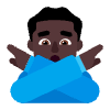 Man Gesturing No Flat Dark Element from Fluent Emoji Flat Set