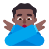 Man Gesturing No Flat Medium Dark Element from Fluent Emoji Flat Set