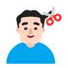 Man Getting Haircut Flat Light Element from Fluent Emoji Flat Set