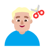 Man Getting Haircut Flat Medium Light Element from Fluent Emoji Flat Set