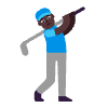 Man Golfing Flat Dark Element from Fluent Emoji Flat Set