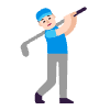 Man Golfing Flat Light Element from Fluent Emoji Flat Set