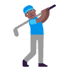 Man Golfing Flat Medium Dark Element from Fluent Emoji Flat Set
