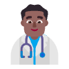 Man Health Worker Flat Medium Dark Emoji from Fluent Emoji Flat Set | Free Download as SVG Vector and Transparent PNG | Streamline emojis