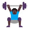 Man Lifting Weights Flat Dark Element from Fluent Emoji Flat Set