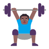 Man Lifting Weights Flat Medium Dark Element from Fluent Emoji Flat Set