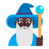 Man Mage Flat Dark Element from Fluent Emoji Flat Set