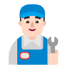 Man Mechanic Flat Light Emoji from Fluent Emoji Flat Set | Free Download as SVG Vector and Transparent PNG | Streamline emojis