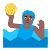 Man Playing Water Polo Flat Medium Dark Element from Fluent Emoji Flat Set