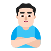 Man Pouting Flat Light Emoji from Fluent Emoji Flat Set | Free Download as SVG Vector and Transparent PNG | Streamline emojis