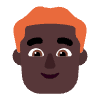Man Red Hair Flat Dark Element from Fluent Emoji Flat Set