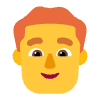 Man Red Hair Flat Default Element from Fluent Emoji Flat Set