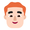 Man Red Hair Flat Light Element from Fluent Emoji Flat Set
