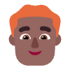 Man Red Hair Flat Medium Dark Element from Fluent Emoji Flat Set
