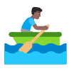 Man Rowing Boat Flat Medium Dark Element from Fluent Emoji Flat Set