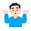 Man Shrugging Flat Light Element from Fluent Emoji Flat Set
