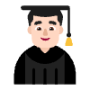 Man Student Flat Light Emoji from Fluent Emoji Flat Set | Free Download as SVG Vector and Transparent PNG | Streamline emojis