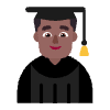 Man Student Flat Medium Dark Emoji from Fluent Emoji Flat Set | Free Download as SVG Vector and Transparent PNG | Streamline emojis