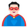 Man Superhero Flat Light Element from Fluent Emoji Flat Set
