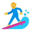 Man Surfing Flat Default Element from Fluent Emoji Flat Set