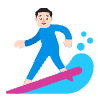 Man Surfing Flat Light Element from Fluent Emoji Flat Set