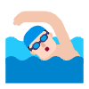 Man Swimming Flat Light Element from Fluent Emoji Flat Set
