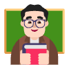 Man Teacher Flat Light Element from Fluent Emoji Flat Set