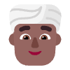 Man Wearing Turban Flat Medium Dark Element from Fluent Emoji Flat Set
