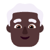 Man White Hair Flat Dark Element from Fluent Emoji Flat Set