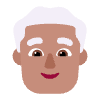 Man White Hair Flat Medium Element from Fluent Emoji Flat Set